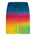 thumbnail image 3 of Mens Swim Trunks with Compression Liner Fashion Print Shorts Elastic Waist Drawstring Beach Shorts, 3 of 7
