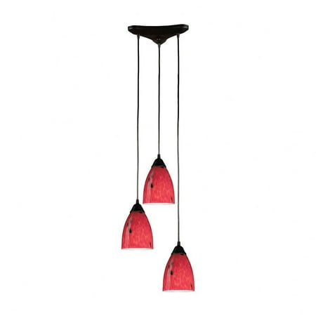 

3 Light Triangular Pendant in Transitional Style 7 inches Tall and 5 inches Wide-Espresso Glass Color Bailey Street Home 2499-Bel-1631794