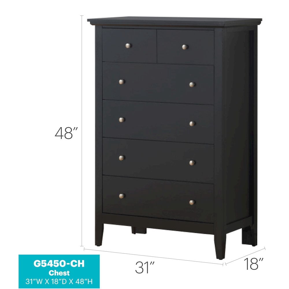 Glory Furniture Hammond Chest in Black Color