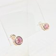 thumbnail image 3 of October! 7mm Pink Cubic Zirconia & Sterling Silver Earrings 9780Jb, 3 of 6
