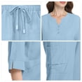 thumbnail image 6 of Minjewel Women's Short Sleeve Round Neck Scrubs for Women Set with Pockets, Breathable Scrub Set for Nurses, Caregivers & Medical Professionals,Light Blue M, 6 of 7
