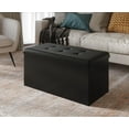 thumbnail image 2 of Home Design Florence Upholstered Folding Storage Bench with Foam Filled Seat, Multi-Purpose Rectangular Design for Seating, Footrest, or Hidden Storage in Living Room or Office, Glory Black, 2 of 3