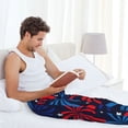 thumbnail image 5 of Susaid Red White Blue Fireworks Print Mens Pajama Pants Set Sleep & Lounge Pants, PJ Bottoms with Pockets and Button Fly-Small, 5 of 6