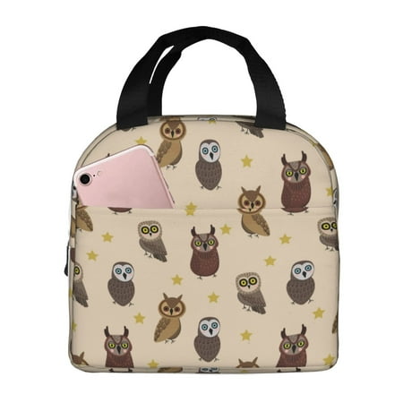 Insulated Lunch Bag for Women Men - Cute Star Owl Leakproof Cooler Lunch Box for Women Men  Lunch Tote Bags for Work School Picnic Travel
