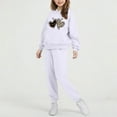 thumbnail image 6 of NAISIBABY Kids Girls Sets 2-Piece, Leopard Graphic Heart Long Sleeve Pullover Hoodie and Sweatpant Fall Causal Activewear Clothes White 7T, 6 of 6