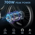 thumbnail image 4 of MOONCOOL Electric Trike for Adults w/ Rearview Mirror kit, 700W Peak Motor 10.4Ah battery，24"/26" 7 Speeds 3 Wheels Low Step Through Unisex Electric Trikes，35-60Miles, 4 of 8