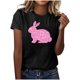 thumbnail image 1 of Mujeres Manga Corta de Verano Tops Pascua Impresa Cuello Redondo, Blusa de Moda Casual para la Primavera, 1 of 4