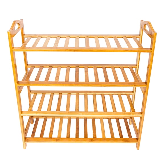 Segmart 4-Tier 16-20 Pairs Free Standing Entryway Storage Shoe Rack, Bamboo, Wood