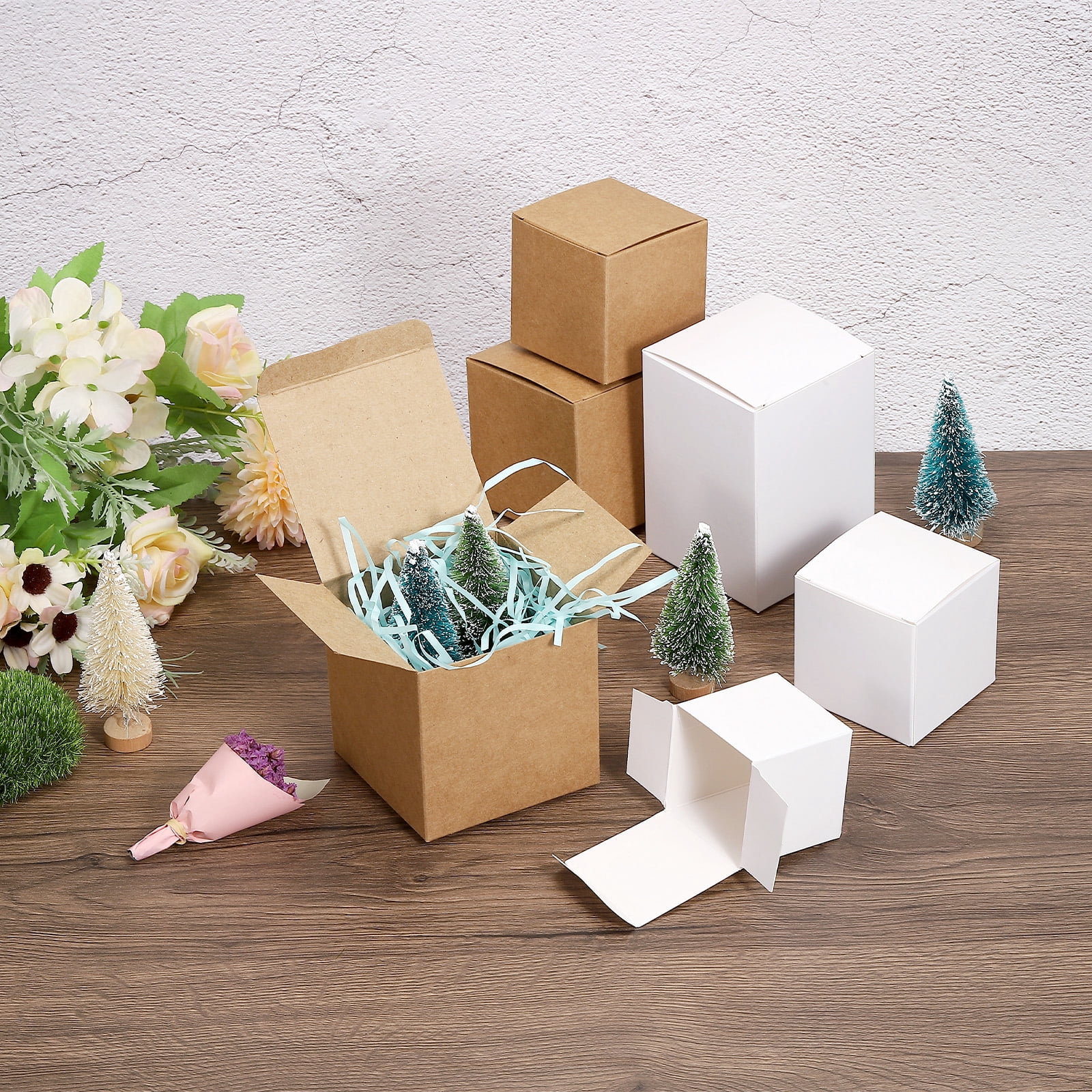 Unique Bargain Paper Recycled Gift Corrugated Paper Box Brown 2"x 2"x 2.8"