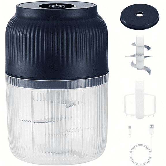 CURYMAY Electric Food Processor Vegetable Chopper, Cordless Electric Garlic Crusher & Mini Food Processor, 6 Blades Multifunctional Chopper for Vegetables, Meat, Fruits, Baby Food