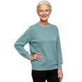 thumbnail image 6 of GILIGEGE Women’s Long Sleeve Crew Neck Cropped Sweaters,Lightweight Pullover Tops,Work Business Casual Outfits,Soft Knit Fall Sweater,Winter Clothing,Classic Basic Everyday Layer Blue L, 6 of 9