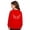 Red, variant on Girls Tracksuit Pullover Hoodie With Sparkly Wing Design Kids Casual Outfit Printed Crewneck Sweatshirt