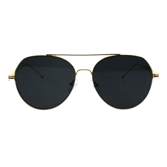 Mens Luxury Designer Flat Lens Sport Metal Racer Sunglasses Gold Black