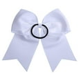 thumbnail image 5 of White Glitter Cheer Bows - Cheerleading Softball Gifts for Girls and Women Team Bow with Ponytail Holder Complete your Cheerleader Outfit Uniform Strong Hair Ties Bands Elastics by Kenz Laurenz, 5 of 6