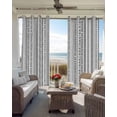 thumbnail image 4 of White Boho Blackout Curtains 45 Inches Long for Bedroom, Country Abstract Black Geometric Striped Thermal Insulated Room Darkening Black Out Window Curtain Panels Grommet Drapes for Living Room, 4 of 8