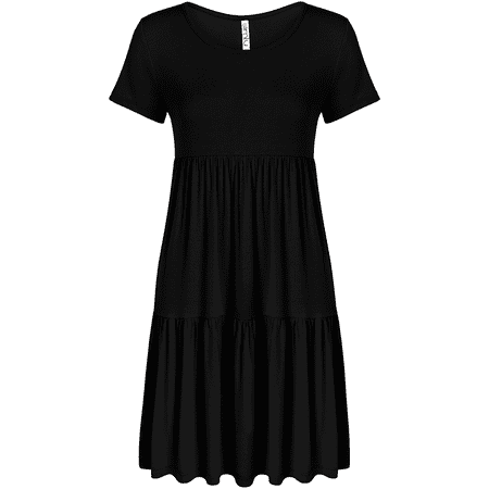 Casual Tiered T Shirt Dresses for Women Reg and Plus Size Summer Sundress - (Best Dress Websites Usa)