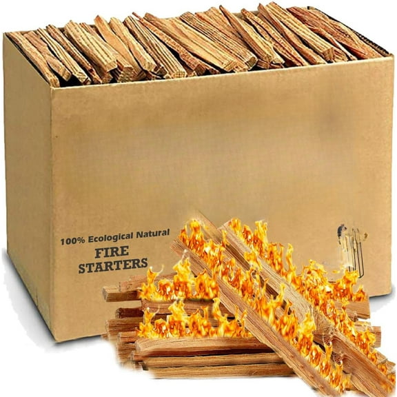 120 Eco-Stix Fatwood Fire Starter Kindling Firewood Sticks 100% Organic Firestarter for Wood Stoves, Fireplaces, Campfires, Bonfires, Year Round, 10 Pounds