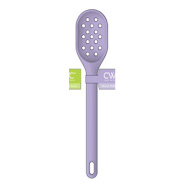 Cook With Color 12-Inch Silicone Slotted Spoon - Heat Resistant & Dishwasher Safe, Purple