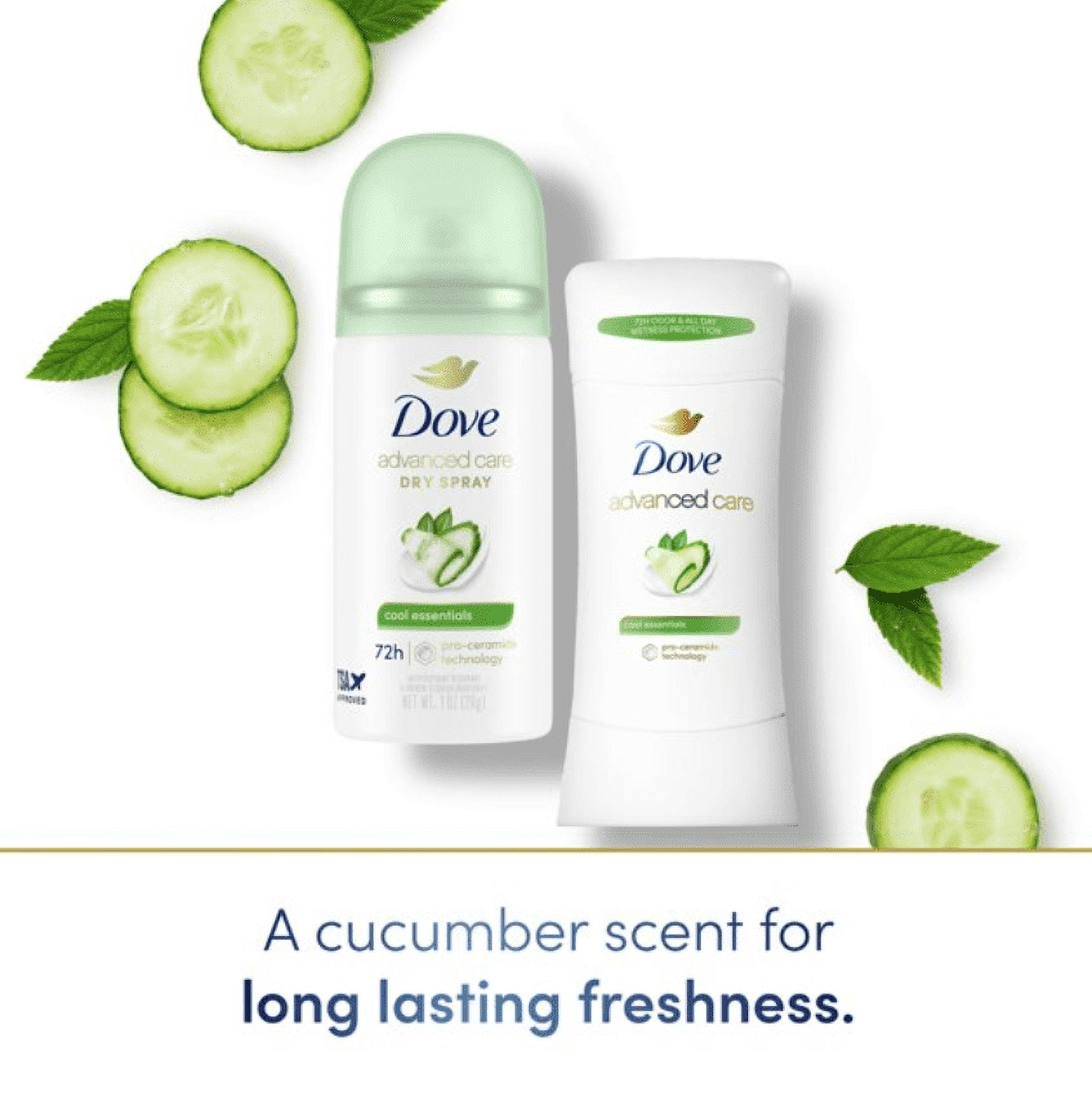 Dove Advanced Care Antiperspirant Deodorant Dry Spray Cool Essentials, 1 oz Travel Size (5 Pack)