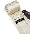 thumbnail image 5 of HISDERN Gold Paisley Mens Tie Handkerchief Floral Necktie & Pocket Square Set Wedding Classic Tie, 5 of 8