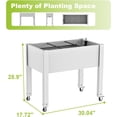 thumbnail image 2 of Raised Garden Bed with Wheels Outdoor - Resin Planter Box with Lockable Swivel Casters for Flowers, Vegetables, Herbs on Patio, Balcony, Backyard (Ashen Gray), 2 of 7