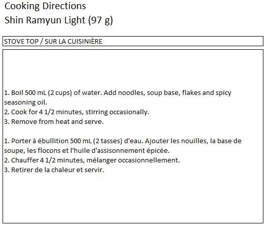 Nongshim Shin Ramyun Light 97g x 4, Nouilles séchées à l'air, Pack Familial