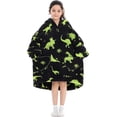 thumbnail image 5 of Wehilion 6-12YR Oversized Sweatshirt Hooded Blanket Sherpa Hoodie for Girls Boy Wearable Blanket Hoodie for Kids, 5 of 6
