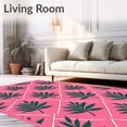 thumbnail image 2 of ODIKA 4' x 6' Machine Washable Non-Slip Area Rug, Geometric leaf High Traffic Rug, Pink, 632214, 2 of 7