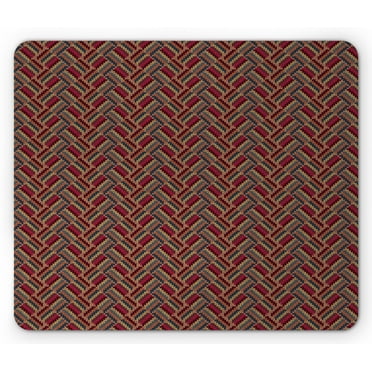 Vintage Mouse Pad, Retro Style Angled Simple Design Hand Drawn Composition Colorful Knitting Print, Rectangle Non-Slip Rubber Mousepad, Multicolor, by Ambesonne