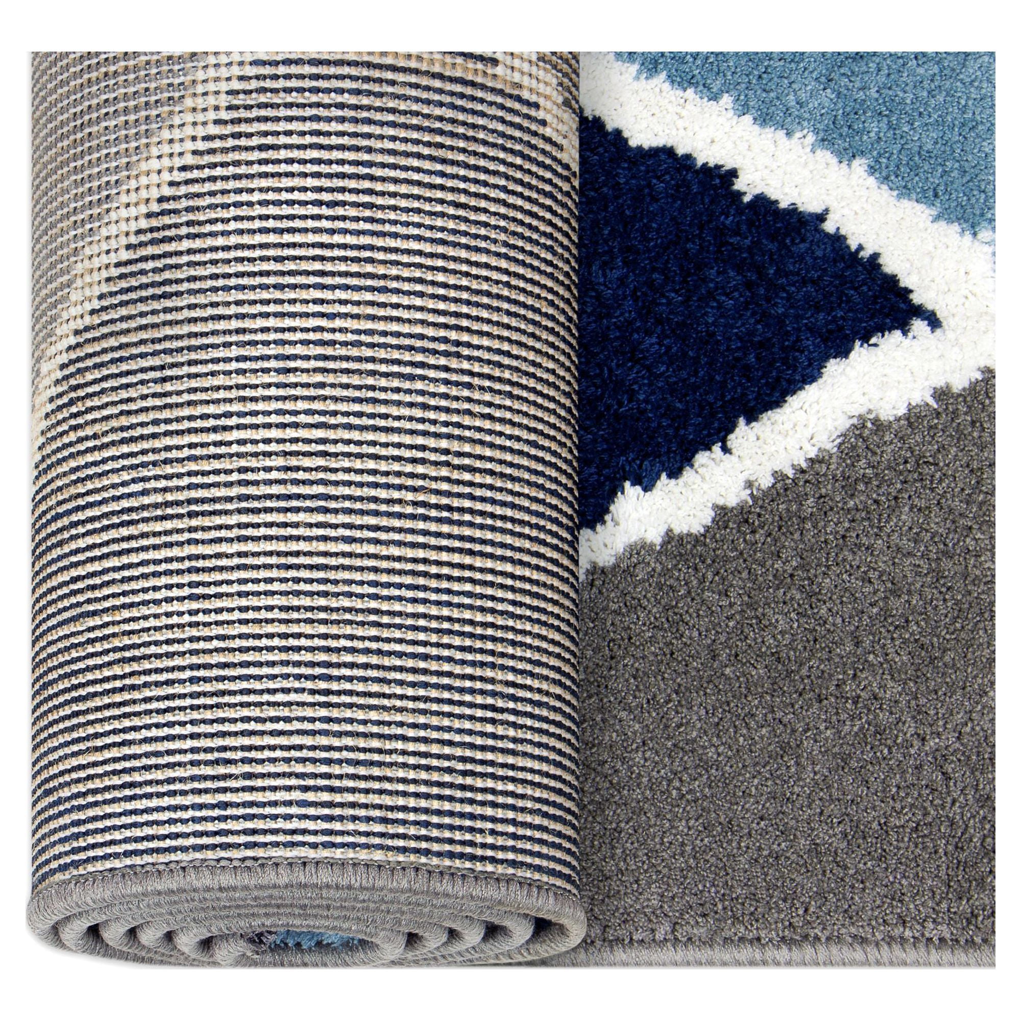 Better Homes & Gardens Blue Geometric Circles Area Rug, 5' x 7'