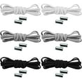 thumbnail image 1 of 6 Pairs Elastic Shoelaces with Metal Clasp Elastic Shoelaces No Tie Metal Locking Shoelaces Metal Button Shoelaces Replacement Shoe Laces for Sneakers, 1 of 6