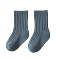 thumbnail image 2 of Children Socks Autumn And Winter Fashionable Solid Color Simple Vertical Pattern Comfortable Warm, 2 of 5