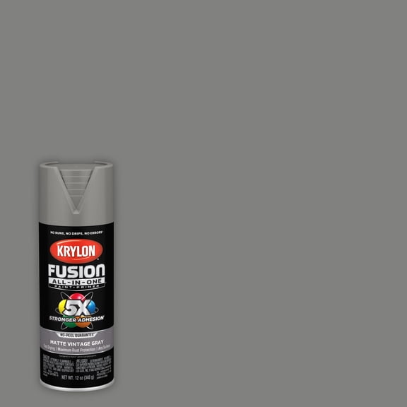 Krylon Fusion All-In-One, Matte, Vintage Gray, 12 oz.