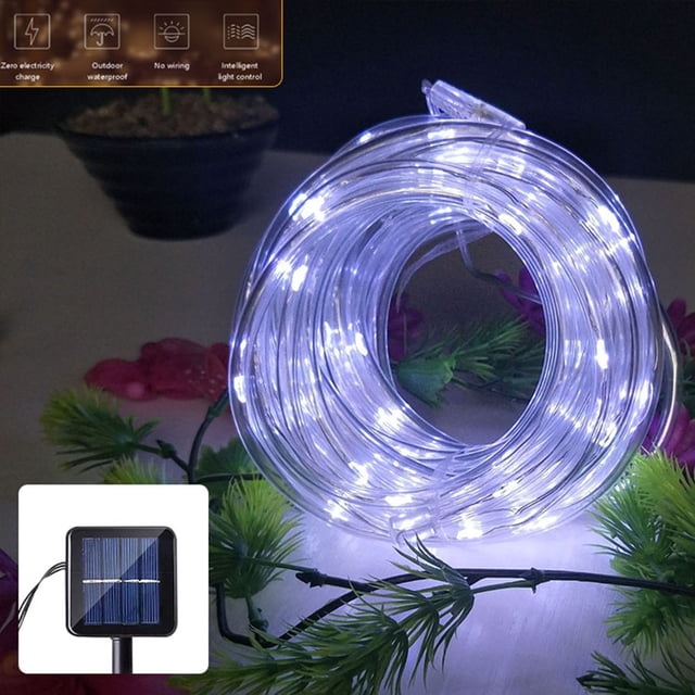 Xihbxyly Lámpara Led de Tubo de Cobre, Cadena de Luces para Exteriores, Ahorro de Energía, Energía Solar, Fácil Instalación, Ip55 Resistente Al Agua, Decoración para Patio y Jardín, Longitud de 5 M/1