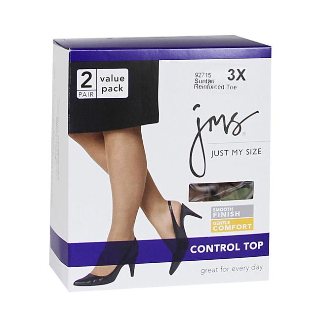 Just My Size 74200936957 Smooth Control Top Reinforced Toe Pantyhose