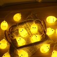 thumbnail image 1 of Cadena de luz de pollo amarilla para Pascua, lindas luces decorativas de pollo, funciona con pilas, 9.8 pies, 20 luces LED para decoración del hogar, fiesta, cumpleaños, camping, lámpara de noche par, 1 of 4