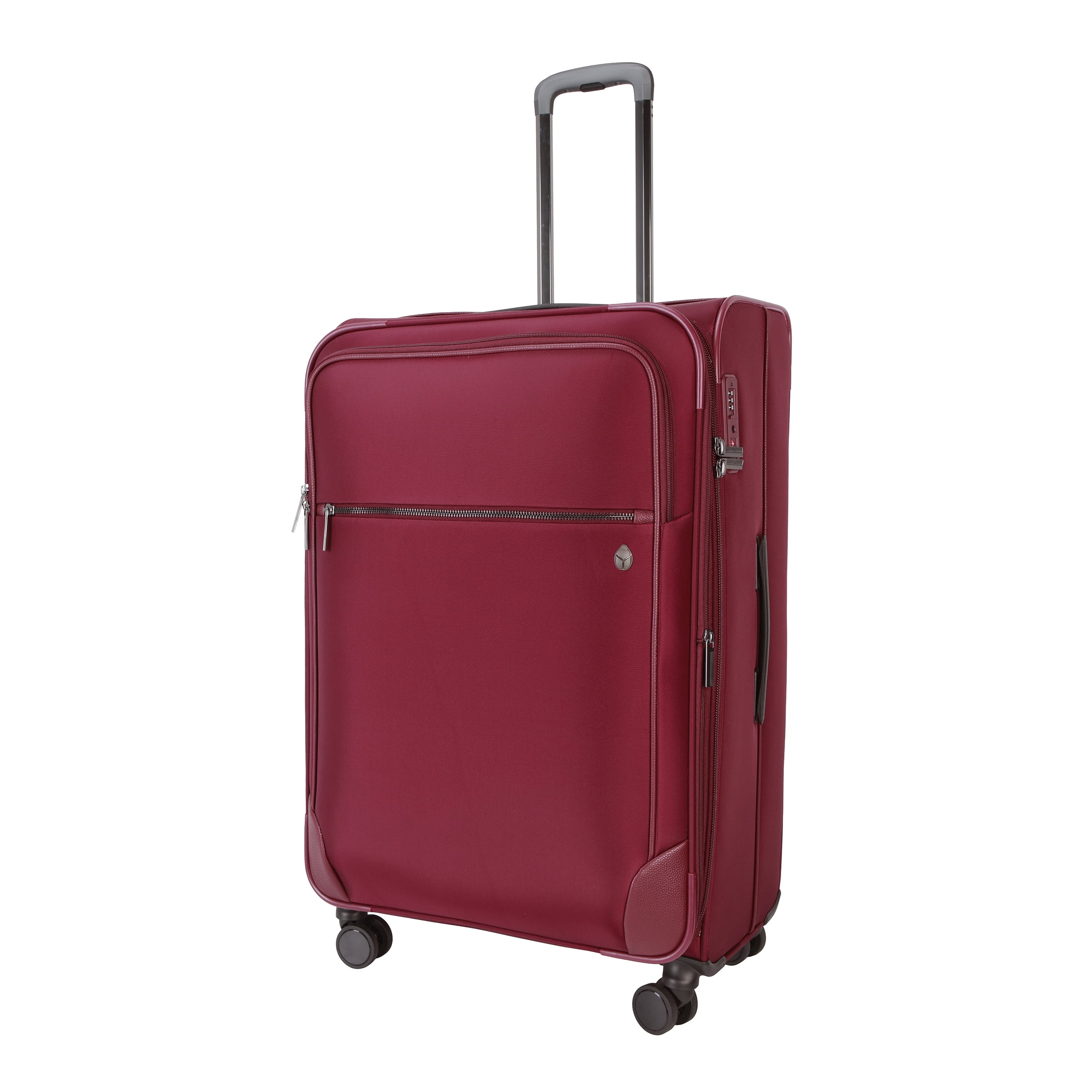 btL 28-inch Expandable Nylon Softside Checked Upright Luggage With 360 Spinner Wheels and Divider Pockets, Windsor Wine
