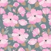 Emma & Mila Cotton Petals Grey With Love Collection Fabric, per Yard