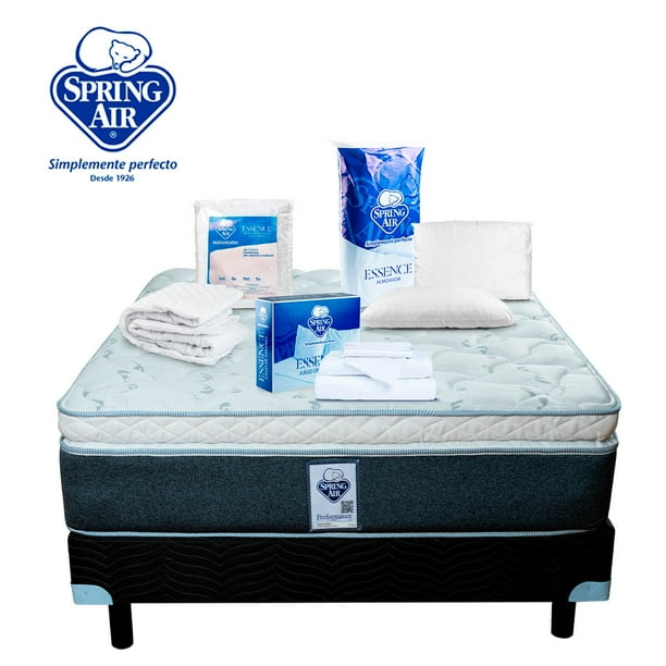 Colchón King Size + Box + Almohada + Protector + Sabanas Spring Air Gibson