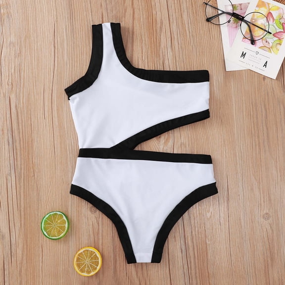 Auroural Toddler Girls Swimwear 4T Baby Kids Swimsuit One-piece Swimwear Summer White Swimwear