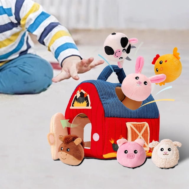 Animales de granja de felpa animales de peluche, juguetes sensoriales, juegos suaves de juego de peluche Juguetes para bebés para niños para niños