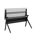 thumbnail image 2 of Emma + Oliver Heavy-Duty Flip Top Training Table with Nesting Design, Privacy Panel, Y-Legs, 1" Gray Tabletop, Black Metal Frame - 60" x 24", 2 of 13