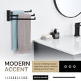 thumbnail image 3 of Angle Simple Swivel Hand Towel Holder 3 Bars, 304 Stainless Steel Hand Towel Rack, Folding Bathroom Towel Hanger Wall Mount, Matte Black, 3 of 9
