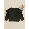 thumbnail image 2 of aturustex Little Girls Thick Solid Basic Sweaters 0-3T Toddler Baby Chunky Knitted Pullover Long Sleeve Sweatshirt O Neck Knitwear Tops Infant Fashionop Kids Casual Daily Spring Fall Clothes, 2 of 7