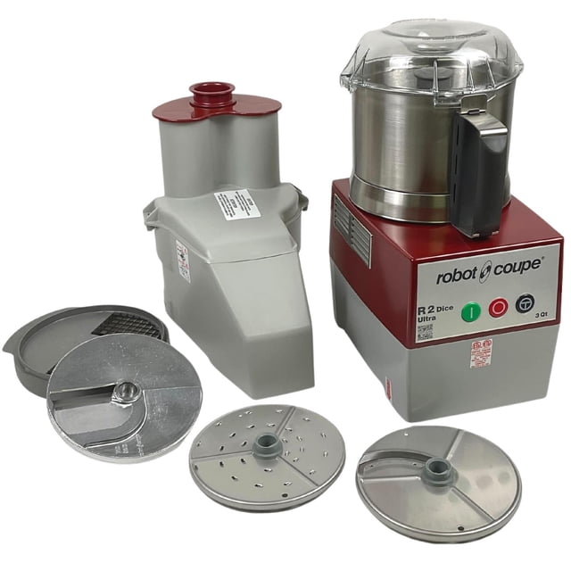 Procesador de Alimentos Robot Coupe R2U DICE Acero Inoxidable con Tazón de 3 Cuartos y Alimentación