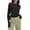 Black, variant on Womens Long Sleeve Shirts Basic Spring Crop Tops Fall Fashion Layering Slim Fitted Tops