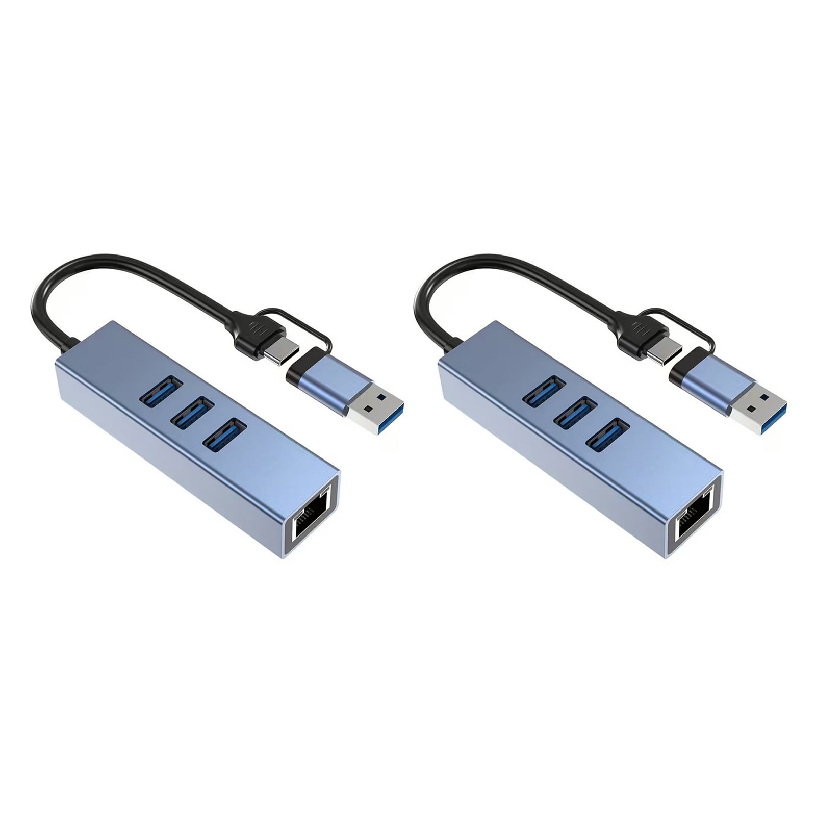 Double USB A And USB C To RJ45 Gigabit Ethernet Adapter Hubs With 3 USB3.0 Port For Laptop Smartphone