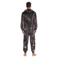 thumbnail image 4 of FORMRS Onesies Pajama for Adults Unisex Hoodie Winter Jumpsuit One Piece Sleepwear, Sizes S-2XL, Dark Gothic Floral, 4 of 7