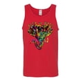thumbnail image 2 of Wild Bobby, Keep It Wild Colorful Elephant Face Animal Lover Mens Graphic Tank Top, Red, 2XL, 2 of 3