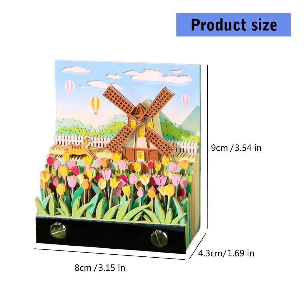 Giaone Twenty twenty six LED Brightened 3D Fan Calendar Weekly Planner Creative Note Pad